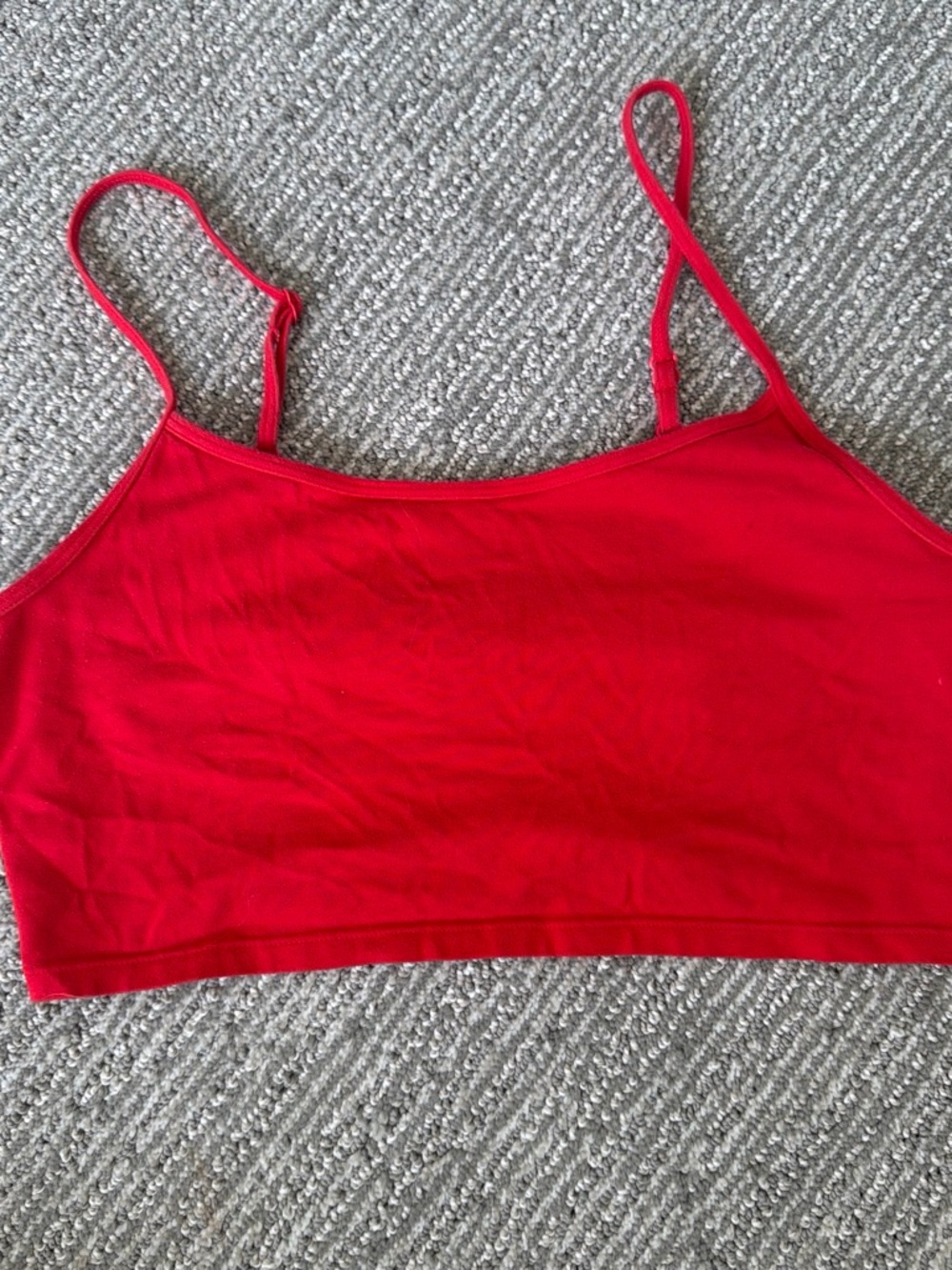 aerie Red Cropped Cami Tank Top